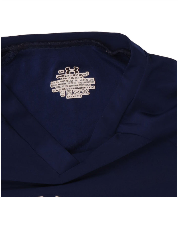 Женская футболка Under Armour, верх маленького размера, темно-синий, полиэстер