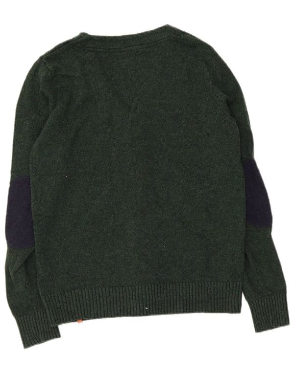 Мужской кардиган Jack & Jones из овечьей шерсти среднего зеленого цвета