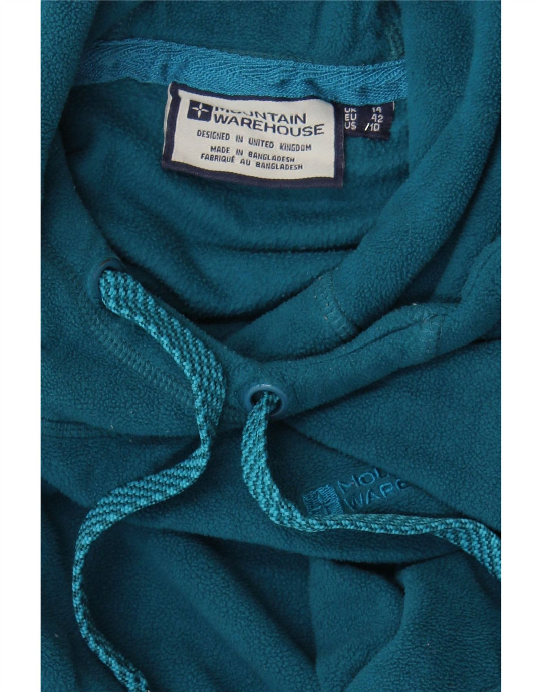 MOUNTAIN WAREHOUSE Womens Hooded Fleece Jumper UK 14 Medium Blue Polyester Vintage Mountain Warehouse and Second-Hand Mountain Warehouse from Messina Hembry 