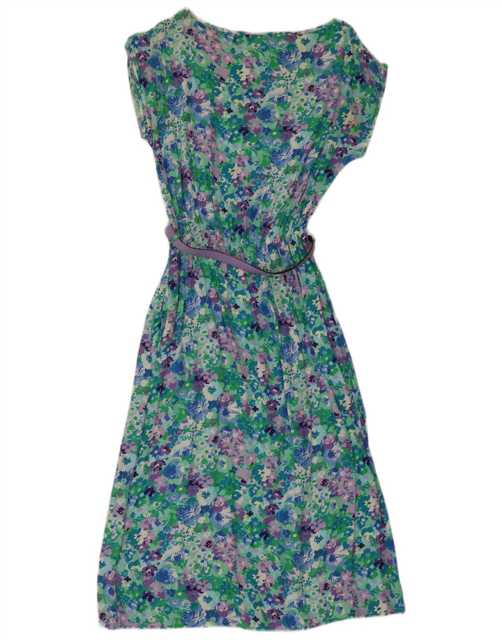 VINTAGE Womens Maxi Dress UK 12 Medium Multicoloured Floral Viscose