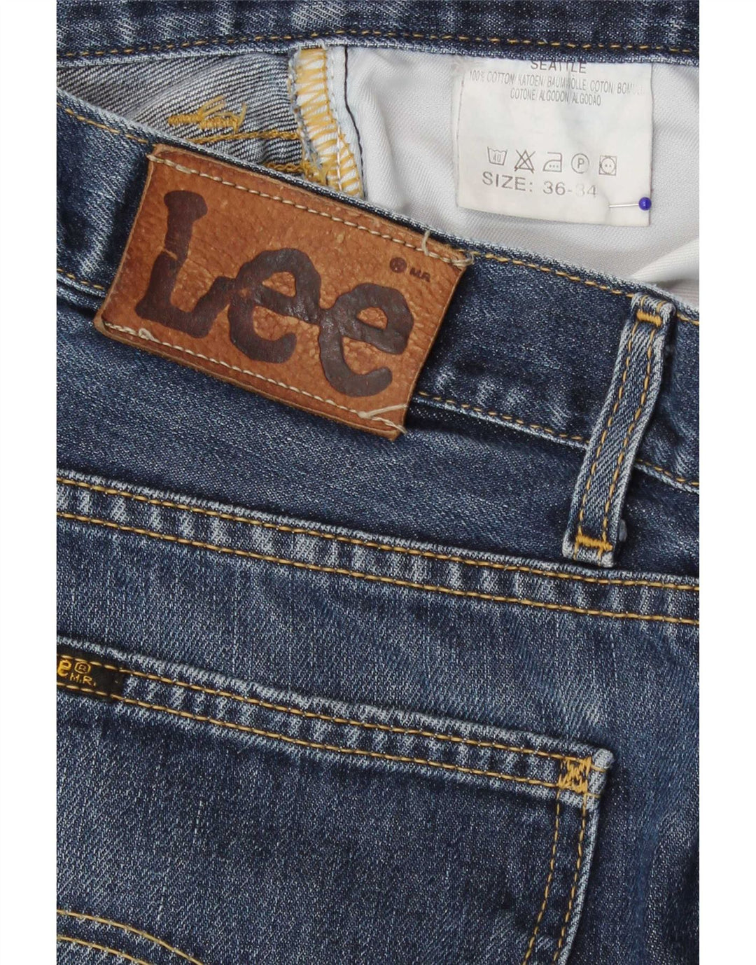 Мужские обычные прямые джинсы Lee W36 L34, синий хлопок