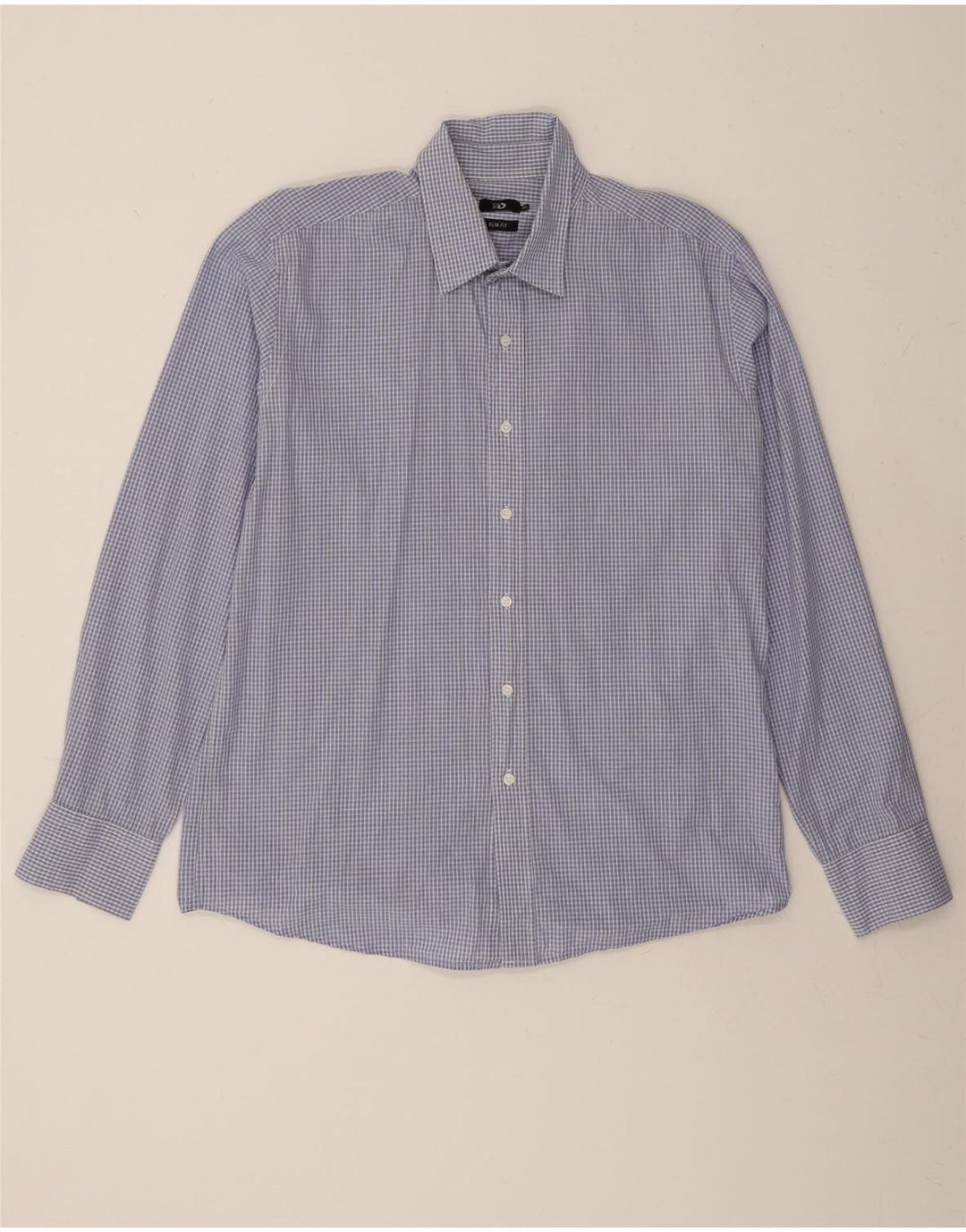 DACK'S Mens Slim Fit Shirt XL Blue Check Cotton Vintage Dack's and Second-Hand Dack's from Messina Hembry 