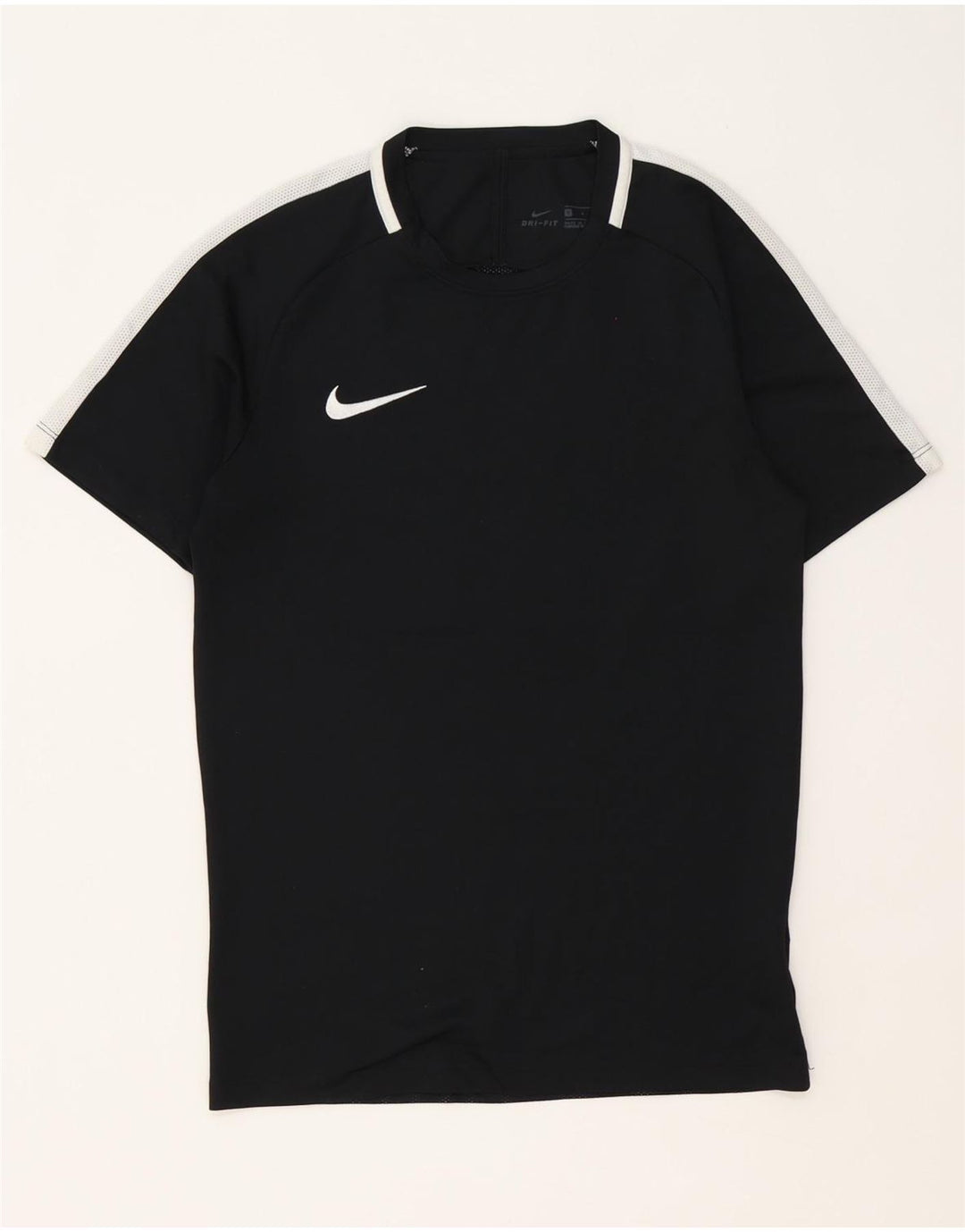 Мужская рубашка-поло Nike Dri Fit, маленькая черная, полиэстер с цветными блоками