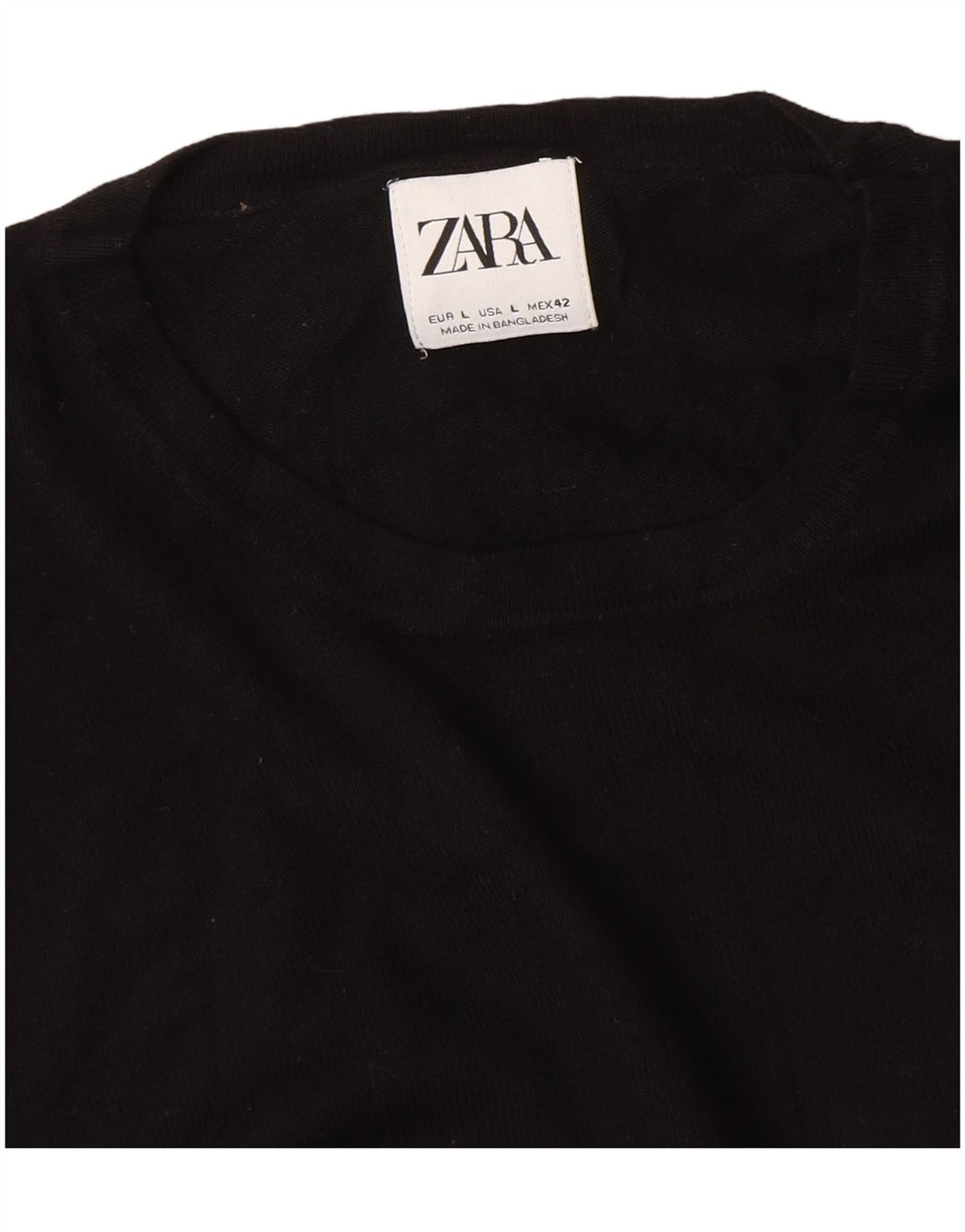 Женский джемпер с круглым вырезом Zara UK 14, большой черный