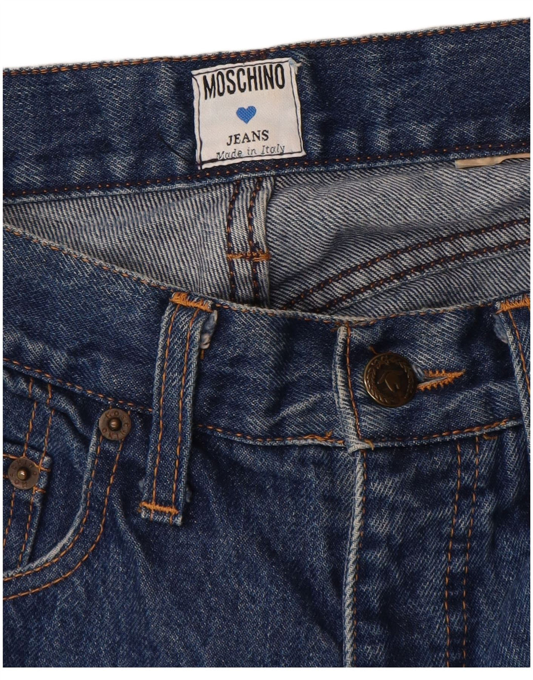 Женские зауженные джинсы Moschino W28 L30 синие