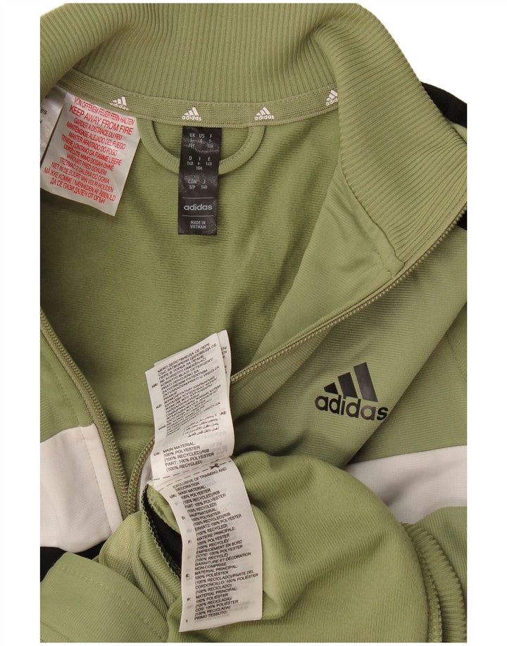 Спортивный костюм Adidas для мальчиков, верхняя куртка 9–10 лет, цвет хаки, полиэстер с цветными блоками