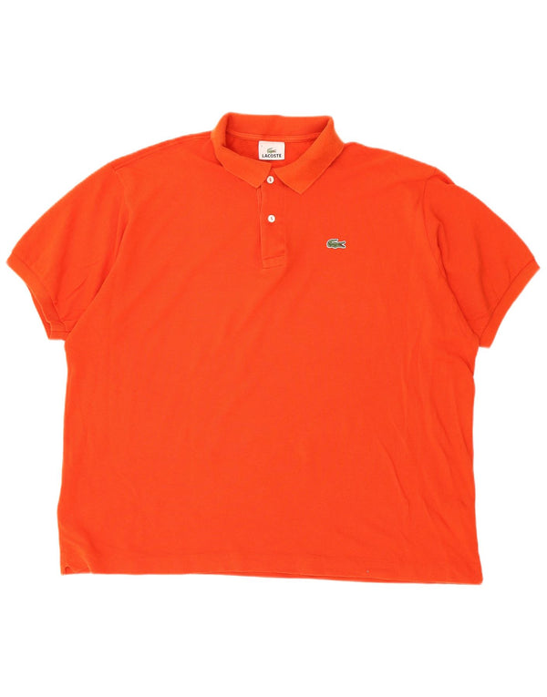 Мужская рубашка-поло Lacoste, размер 7, 2XL, оранжевая, хлопок