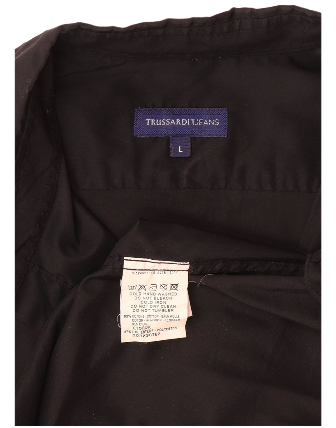 Мужская рубашка TRUSSARDI JEANS, большая черная, хлопок