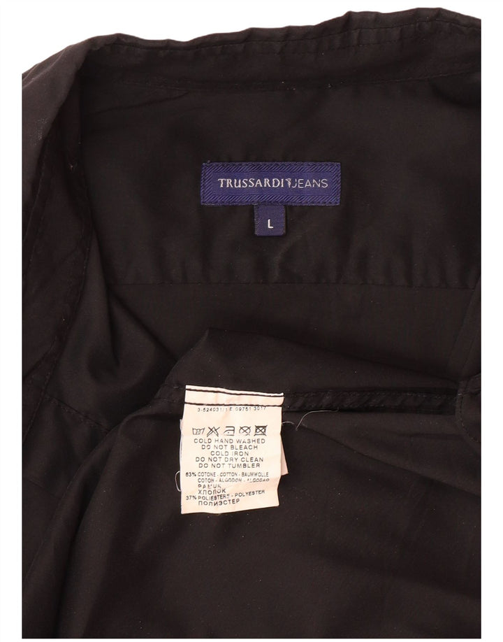 Мужская рубашка TRUSSARDI JEANS, большая черная, хлопок