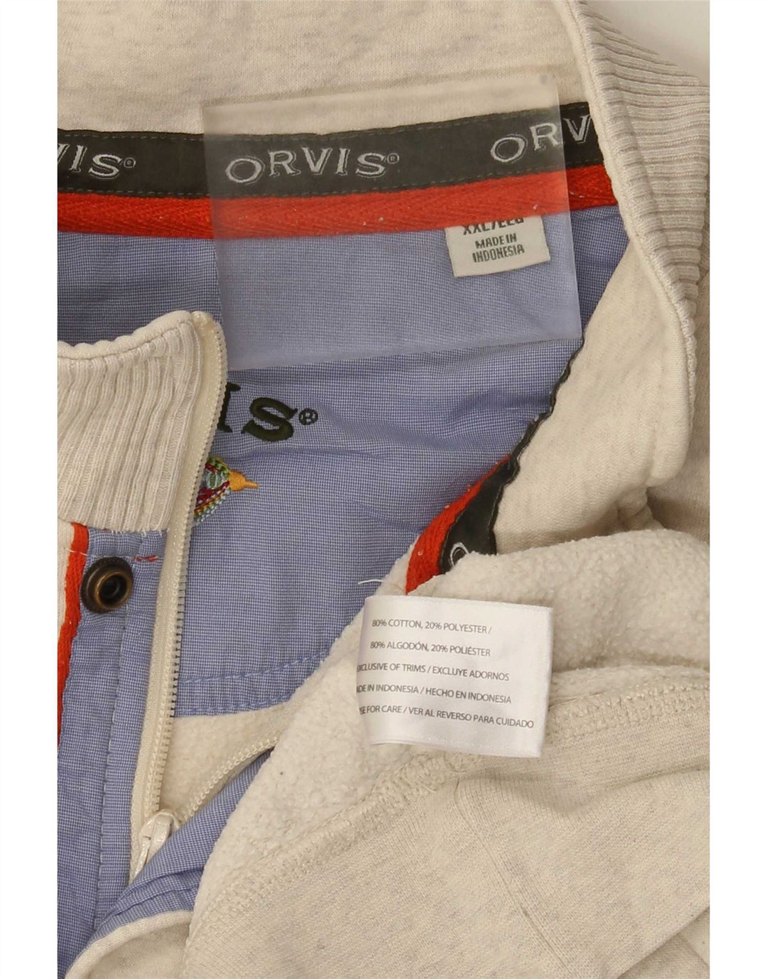 Мужской свитер Orvis с воротником на молнии, 2XL, белый хлопок с крапинками