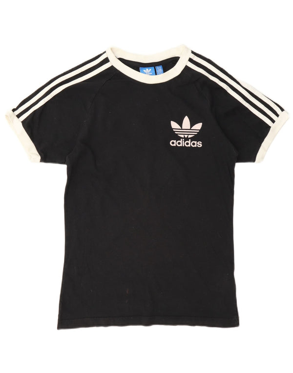 Женская футболка оверсайз с рисунком Adidas Top UK 6 XS, черный хлопок