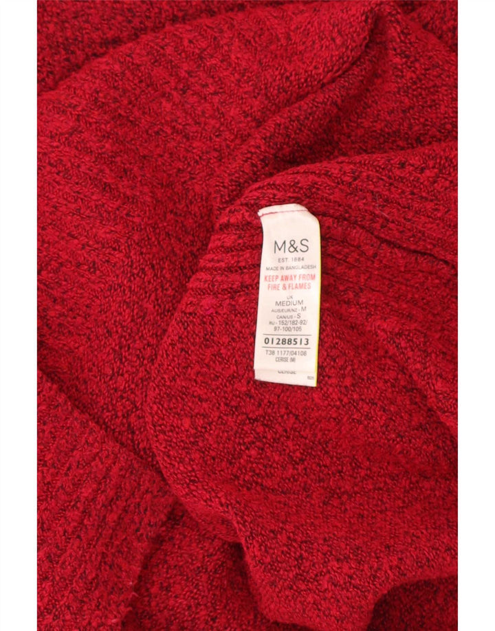 Женский джемпер с вырезом «лодочкой» Marks & Spencer UK 14, средний красный в крапинку
