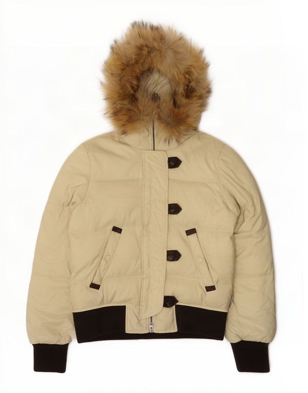 Женская утепленная куртка с капюшоном Sergio Tacchini IT 42 Medium Beige Colourblock