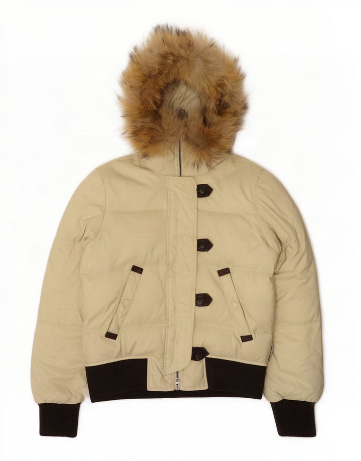 Женская утепленная куртка с капюшоном Sergio Tacchini IT 42 Medium Beige Colourblock