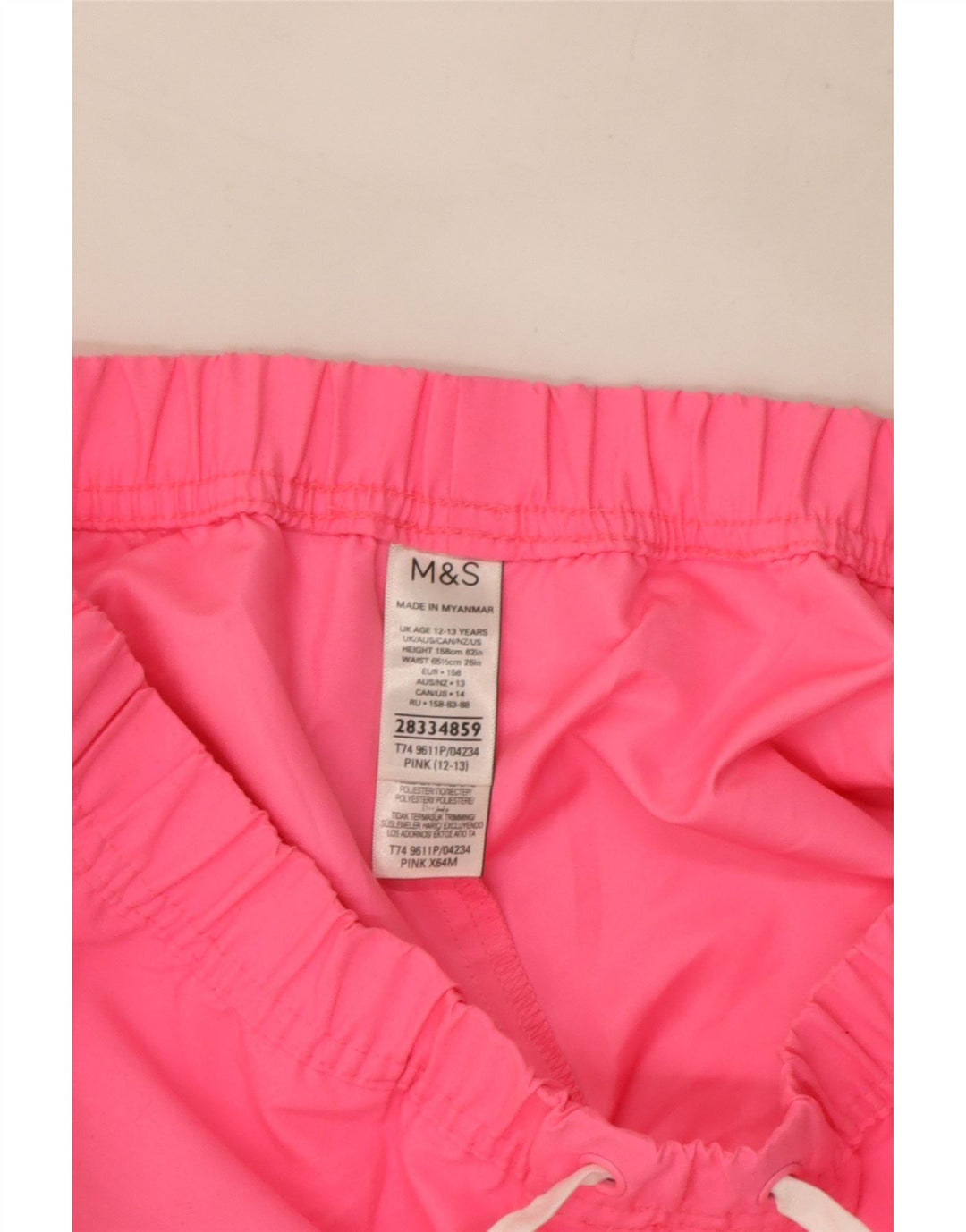 Спортивные шорты Marks & Spencer для девочек 12–13 лет, розовые из полиэстера