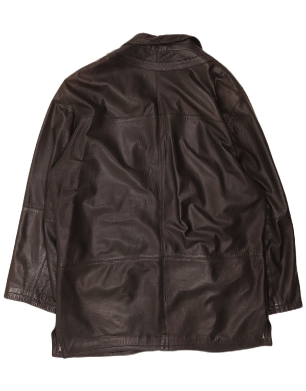 PIERRE CARDIN Мужская кожаная куртка IT 58 4XL Черная кожа