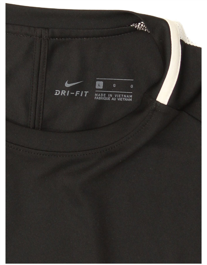 Мужская футболка Nike Dri Fit, большая, черная, с цветными блоками