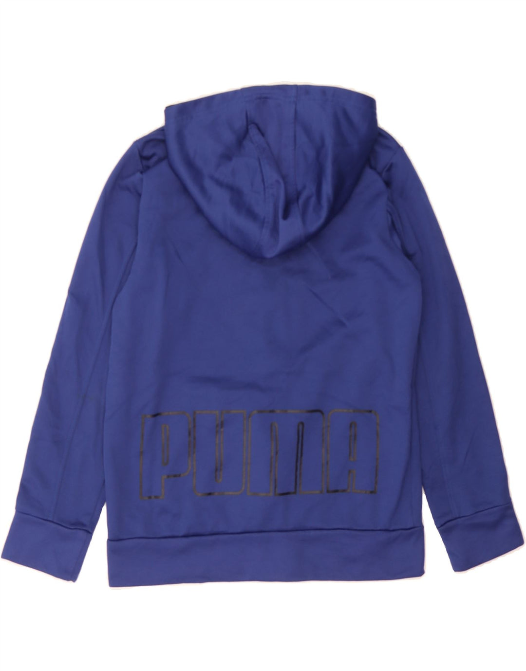 PUMA Girls Zip Hoodie Sweater 10-11 Years Medium Navy Blue Polyester Vintage Puma and Second-Hand Puma from Messina Hembry 
