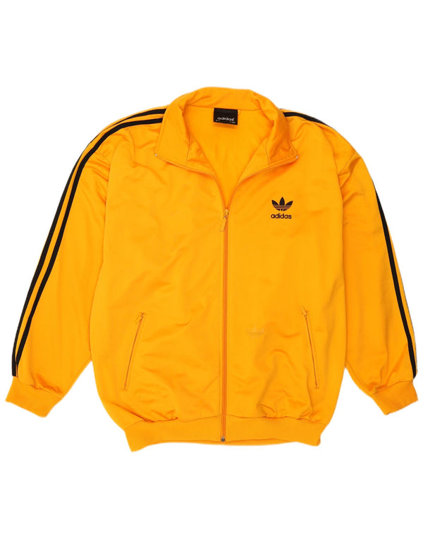 Adidas Mens Tracksuit Top Jacket UK 42/44 Large Yellow Polyester