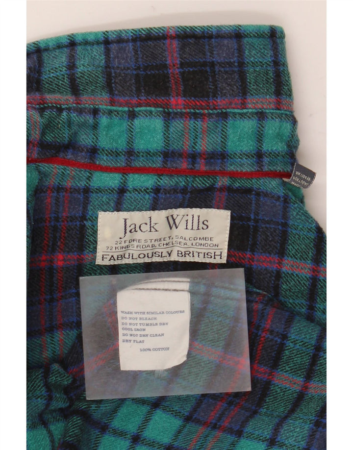 Мужская фланелевая рубашка Jack Wills среднего размера, зеленая клетка, хлопок