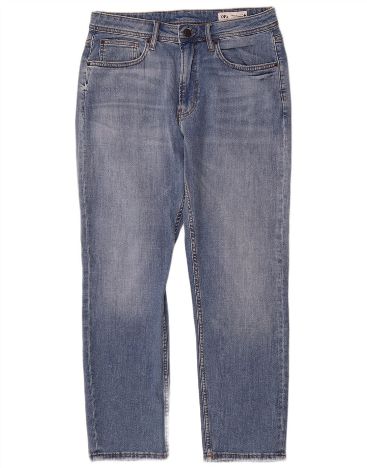Женские прямые джинсы Zara EU 40 Medium W30 L29, синие, хлопок