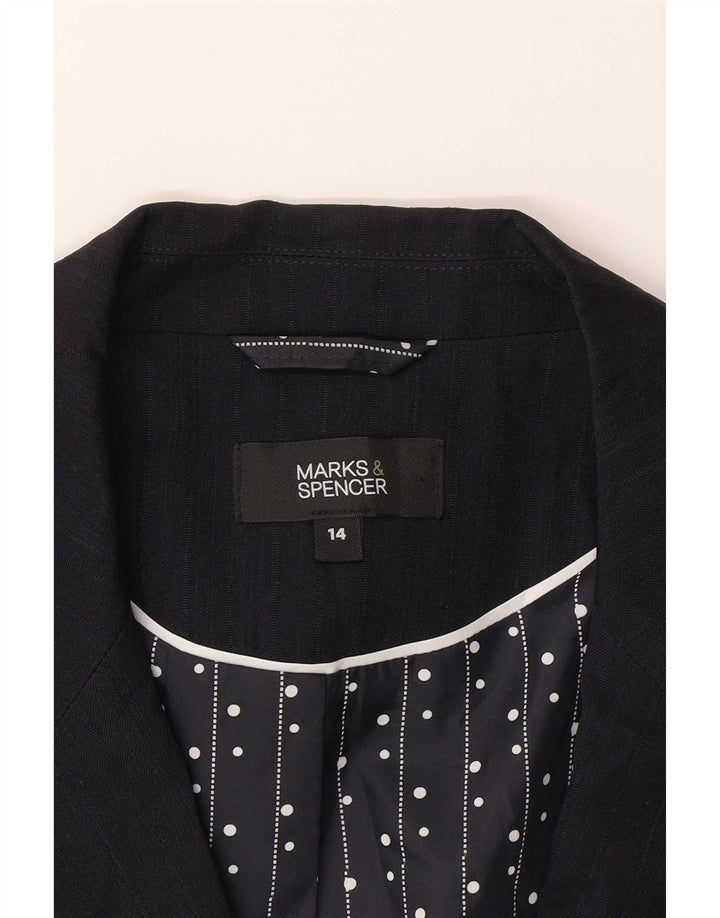 Женский пиджак на 1 пуговице Marks & Spencer UK 14, средний темно-синий