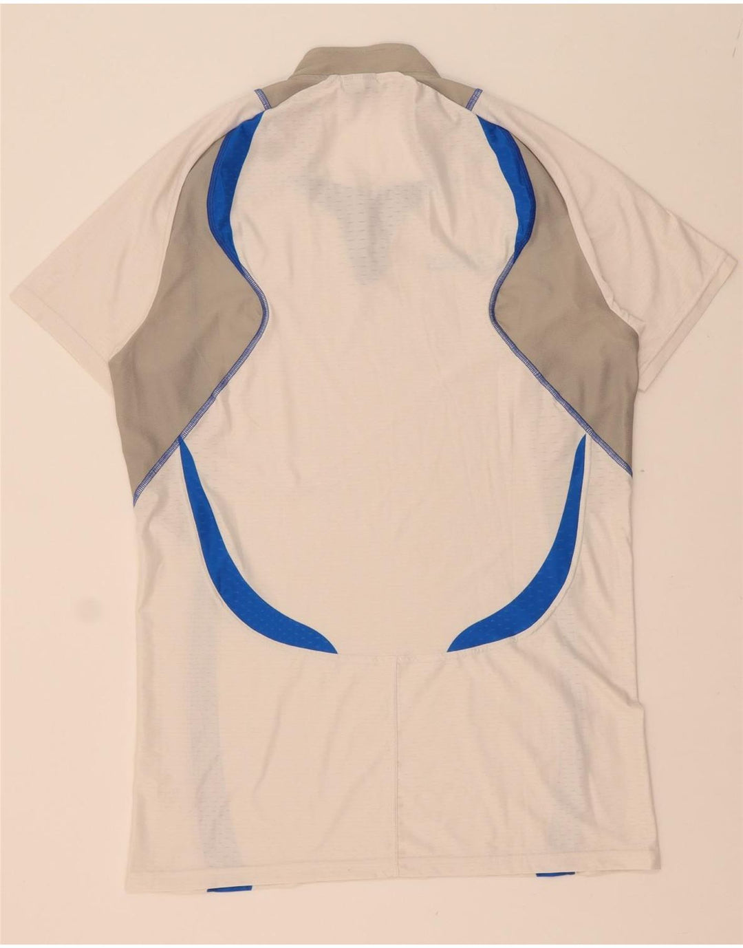 ASICS Mens T-Shirt Top XL White Colourblock Polyester Vintage Asics and Second-Hand Asics from Messina Hembry 