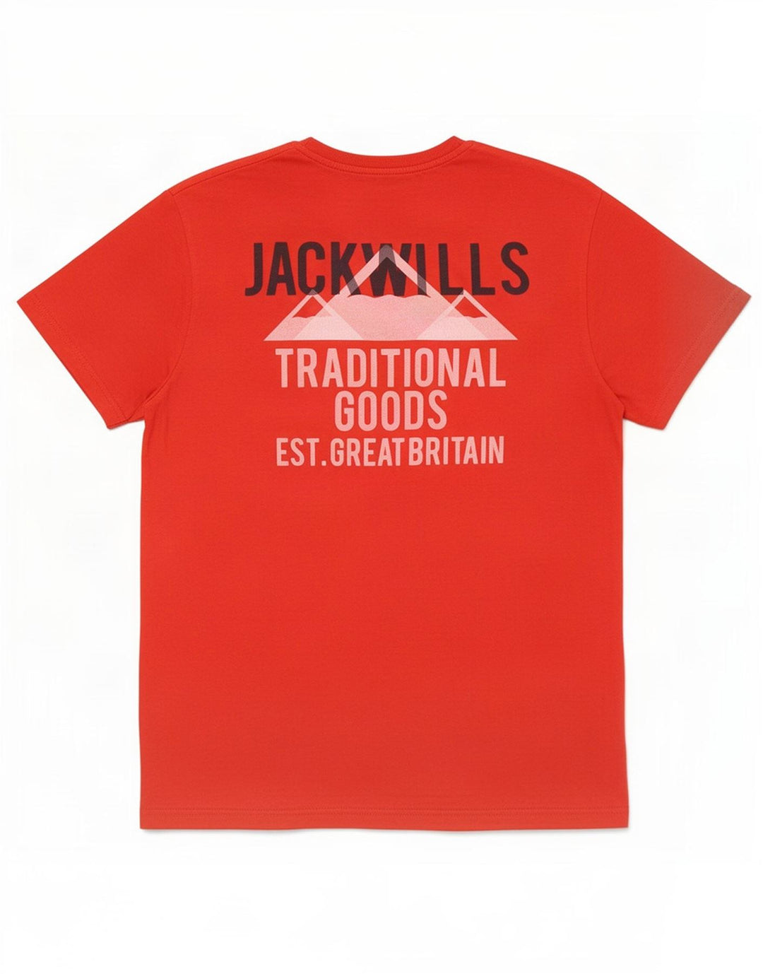 Мужская футболка с рисунком Jack Wills, хлопковый топ среднего красного цвета