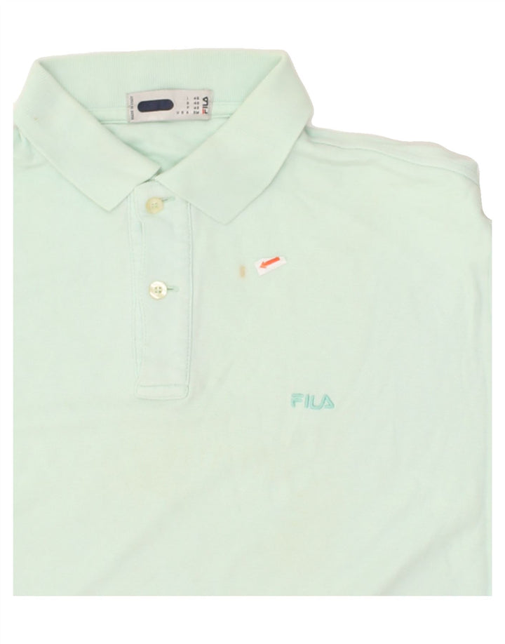 FILA Mens Polo Shirt IT 48 Medium Green Cotton | Vintage Fila | Thrift | Second-Hand Fila | Used Clothing | Messina Hembry 
