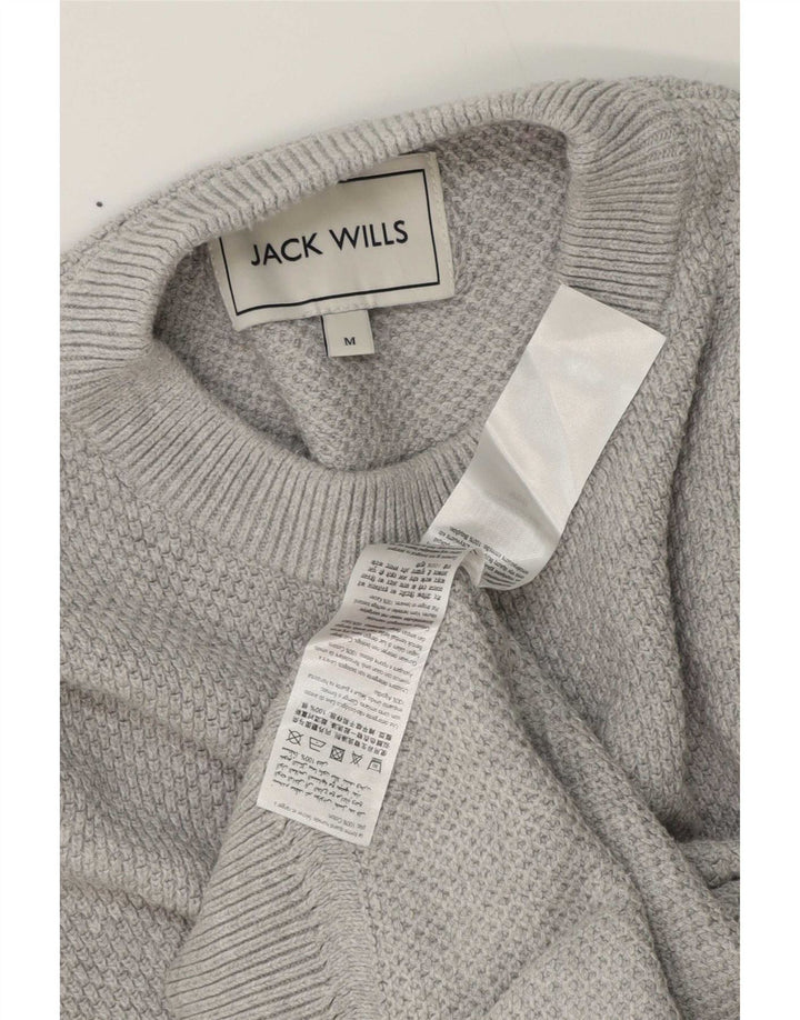 Мужской джемпер с круглым вырезом Jack Wills, хлопковый свитер среднего серого цвета