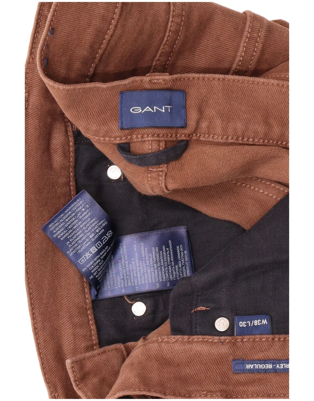 GANT Мужские прямые повседневные брюки W38 L30 Коричневые хлопковые