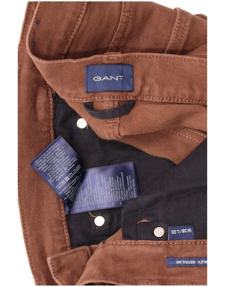 GANT Мужские прямые повседневные брюки W38 L30 Коричневые хлопковые