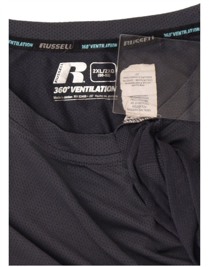 Мужская футболка RUSSELL ATHLETIC 2XL серого цвета из полиэстера с геометрическим рисунком