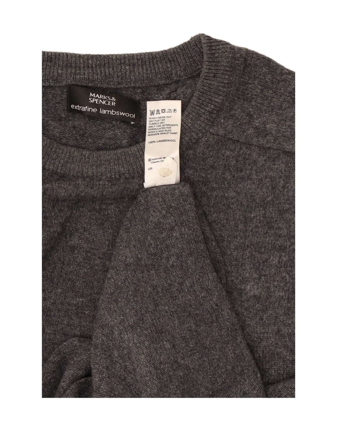 Мужской джемпер с круглым вырезом Marks & Spencer XL, серая шерсть