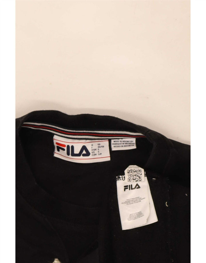 Мужской свитшот с рисунком Fila, маленький черный хлопковый джемпер в крапинку