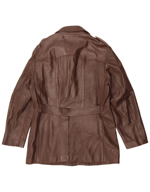 Винтажная мужская кожаная куртка в стиле милитари, Великобритания, 36, маленькая, коричневая