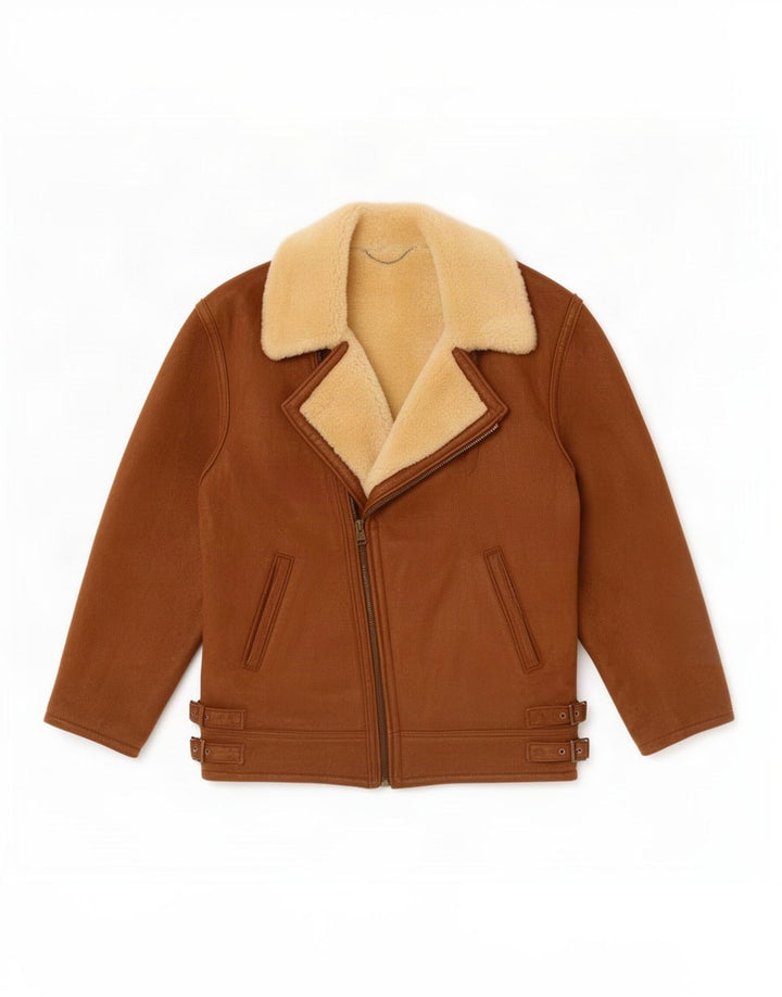 Винтажная женская дубленка UK 14, большая коричневая