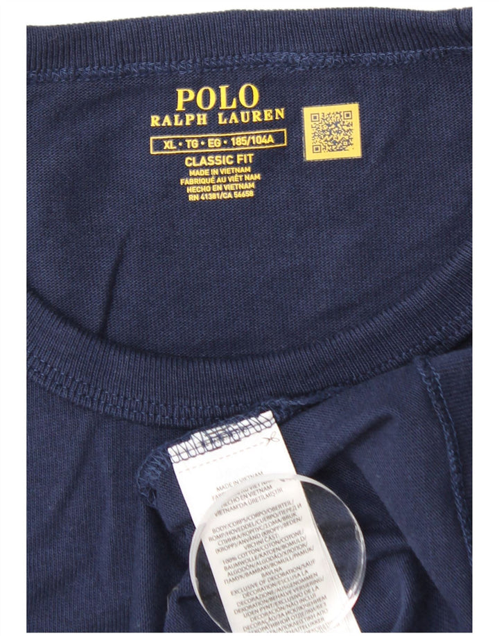 Мужская футболка классического кроя POLO RALPH LAUREN, топ XL, темно-синий, хлопок