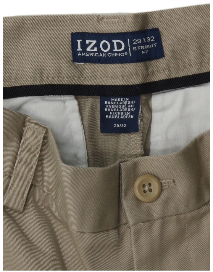 IZOD Мужские прямые брюки чинос W29 L32 Бежевый хлопок