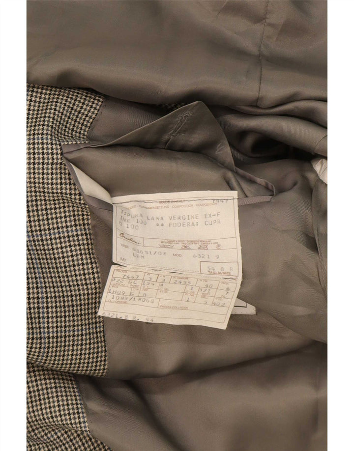 Corneliani Мужской пиджак на 2 пуговицах IT 54 2XL Серый "гусиные лапки"