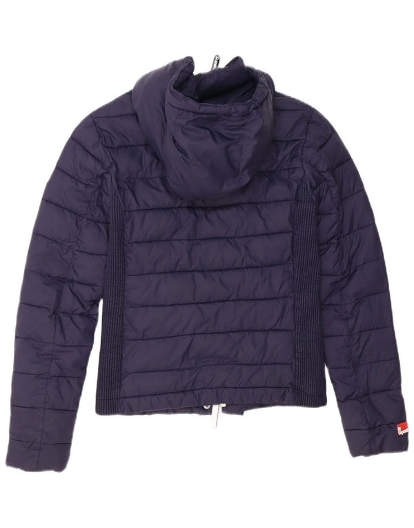 Женская утепленная куртка с капюшоном Superdry UK 6 XS Темно-синий нейлон