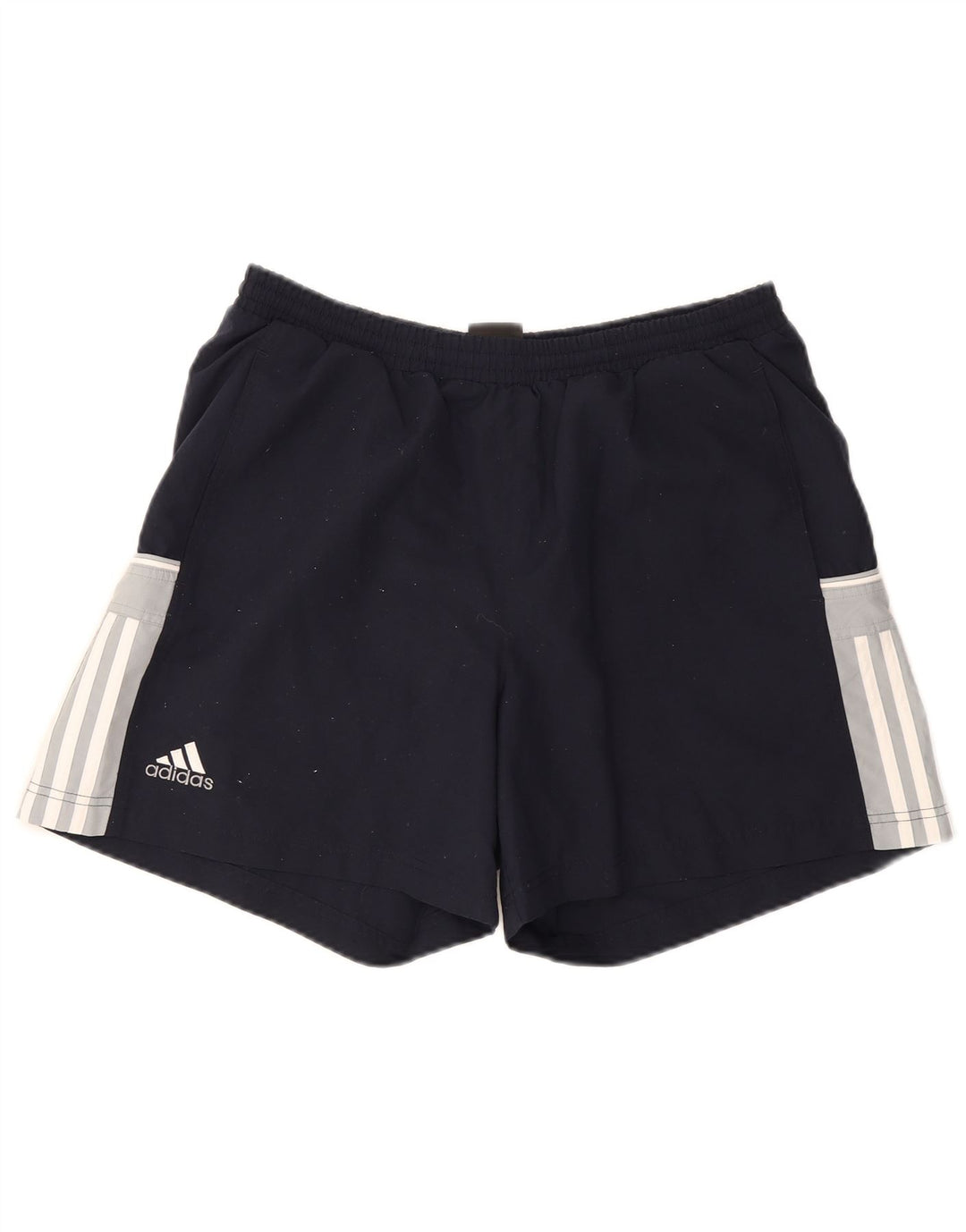 Мужские спортивные шорты Adidas среднего размера, темно-синие, полиэстер с цветными блоками