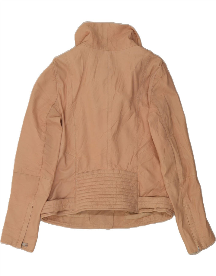 ESPRIT Womens Leather Jacket UK 14 Medium Beige Leather Vintage Esprit and Second-Hand Esprit from Messina Hembry 