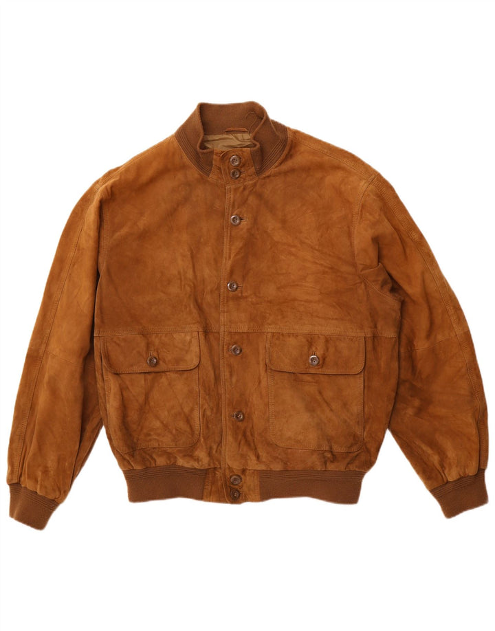Мужской замшевый бомбер VINTAGE IT 50, большой, бежевый кожаный