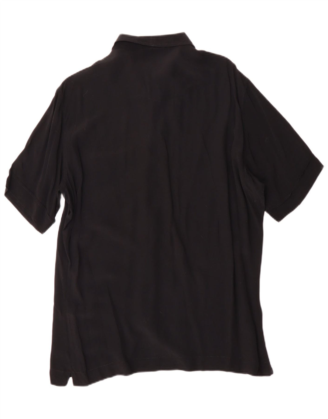 ENARA CAMICECE Mens Short Sleeve Shirt Medium Black Viscose