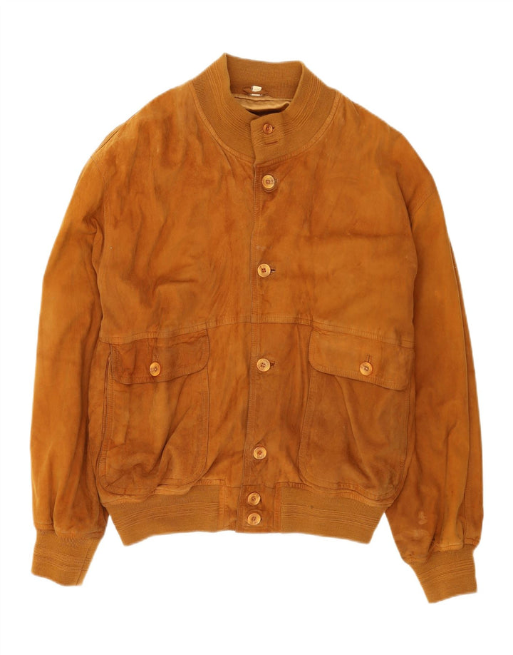 Мужской замшевый бомбер VINTAGE UK 42 XL Бежевый