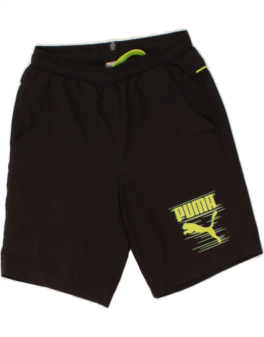 PUMA Boys Graphic Sport Shorts 9-10 Years Black Polyester Vintage Puma and Second-Hand Puma from Messina Hembry 