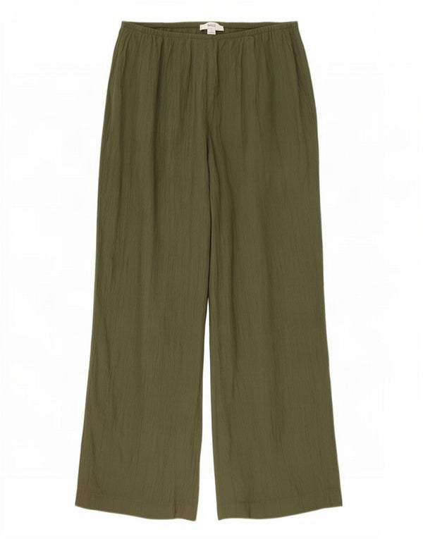 Женские повседневные широкие брюки Marks & Spencer UK 16, большие W36 L27, хаки
