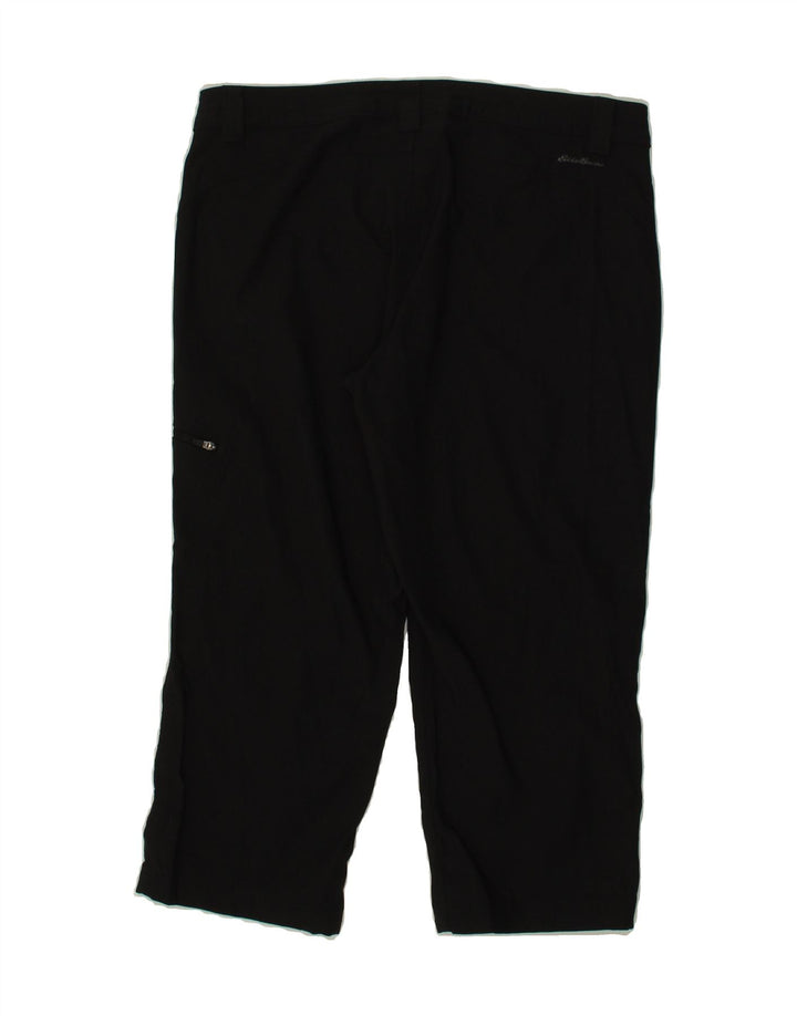 EDDIE BAUER Womens Straight Capri Trousers US 8 Medium W32 L20 Black Nylon Vintage Eddie Bauer and Second-Hand Eddie Bauer from Messina Hembry 