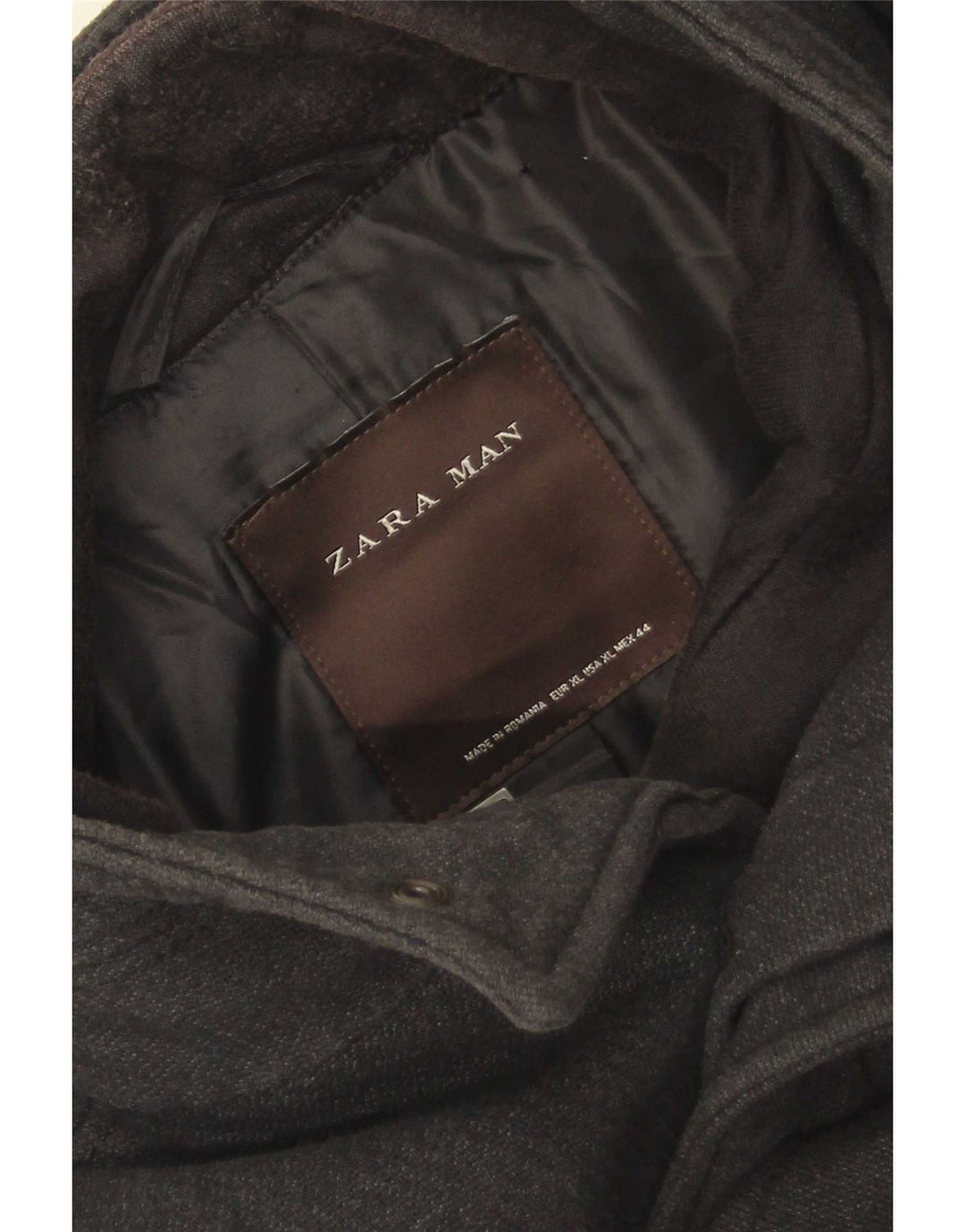 Мужское пальто Zara UK 42 XL серое из полиэстера